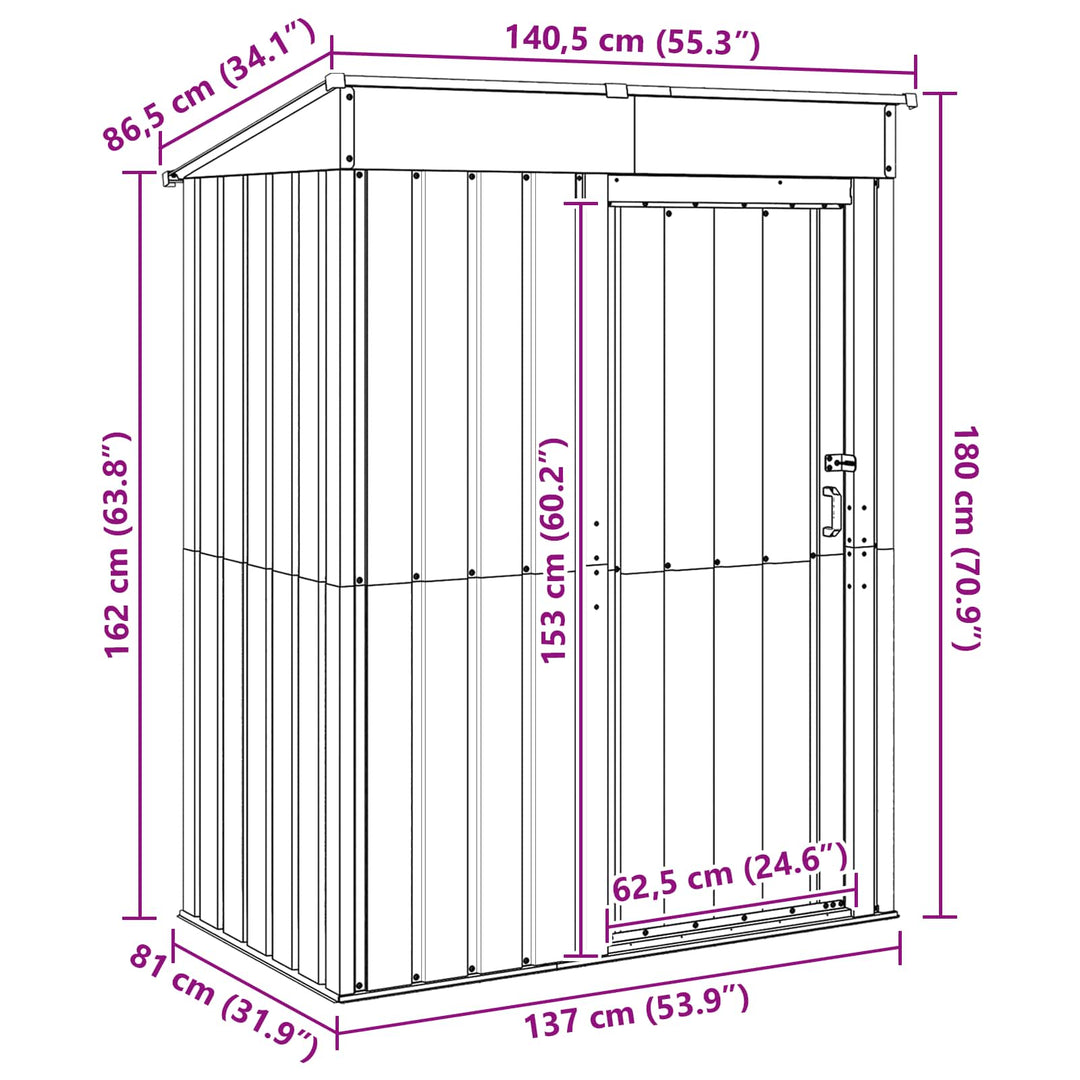Haveskure Antracit 137 x 81 x 180 cm Metal