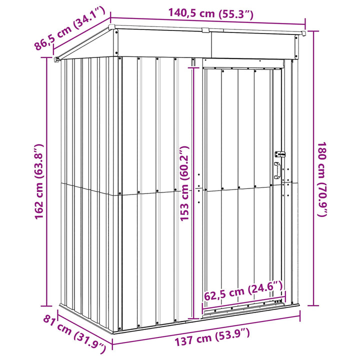 Haveskure Antracit 137 x 81 x 180 cm Metal
