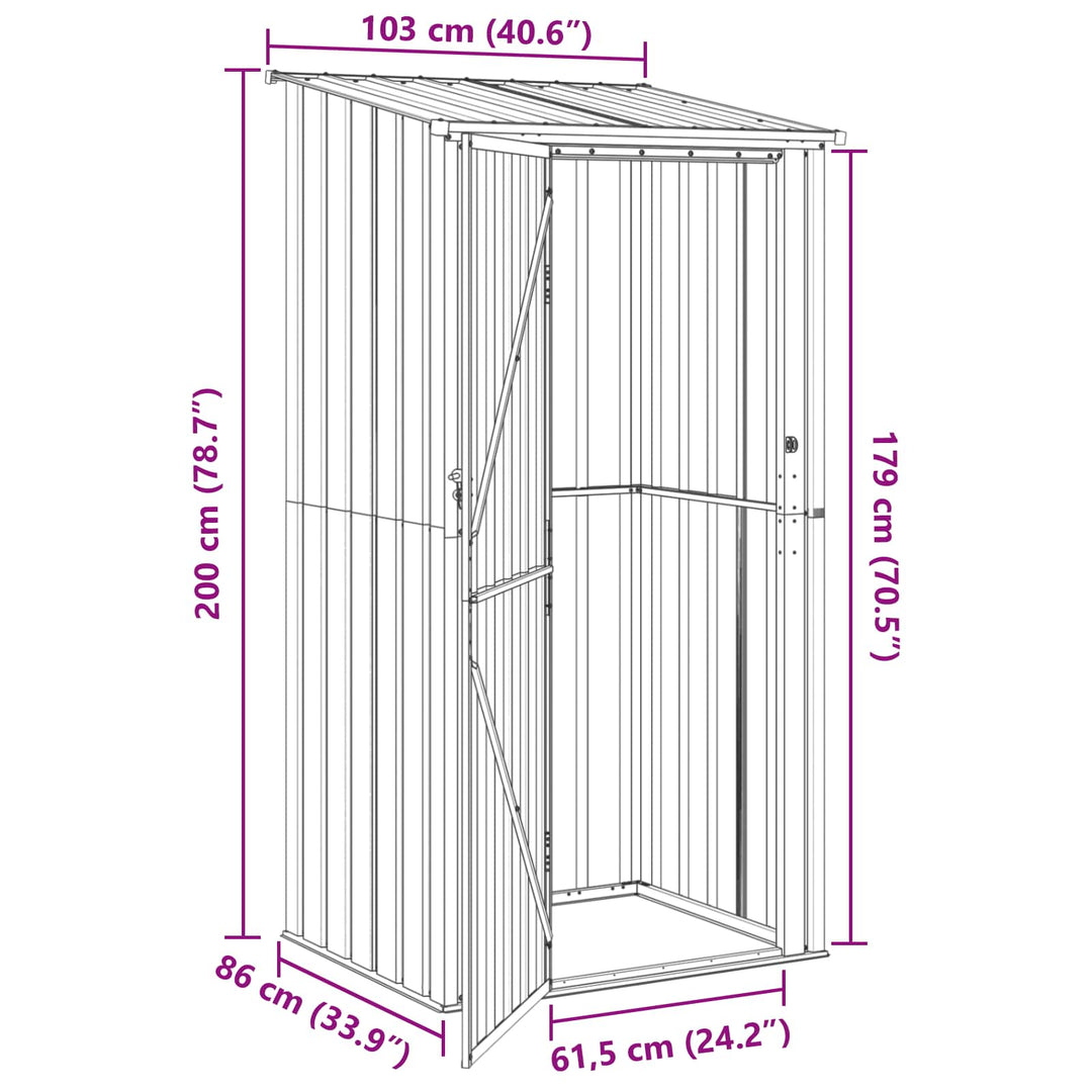 Haveskure Antracit 103 x 86 x 200 cm Metal