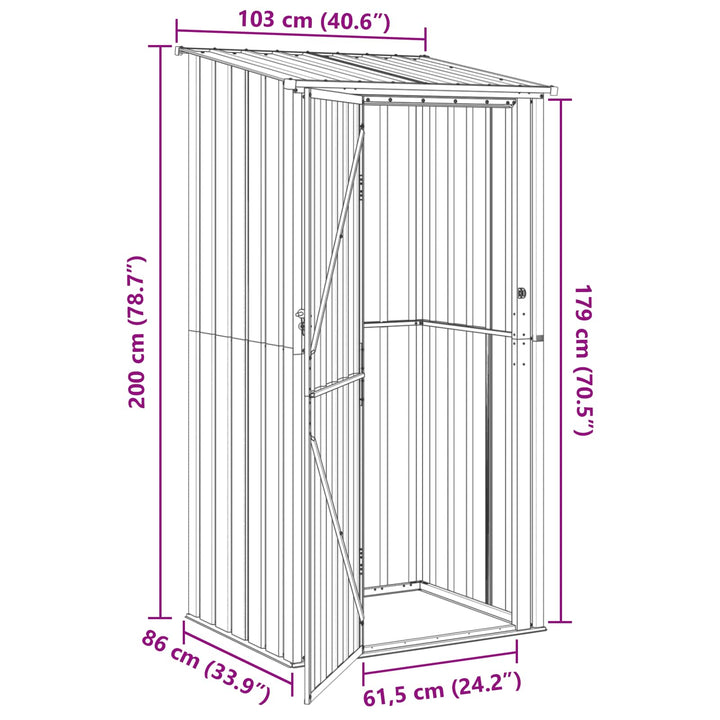 Haveskure Antracit 103 x 86 x 200 cm Metal