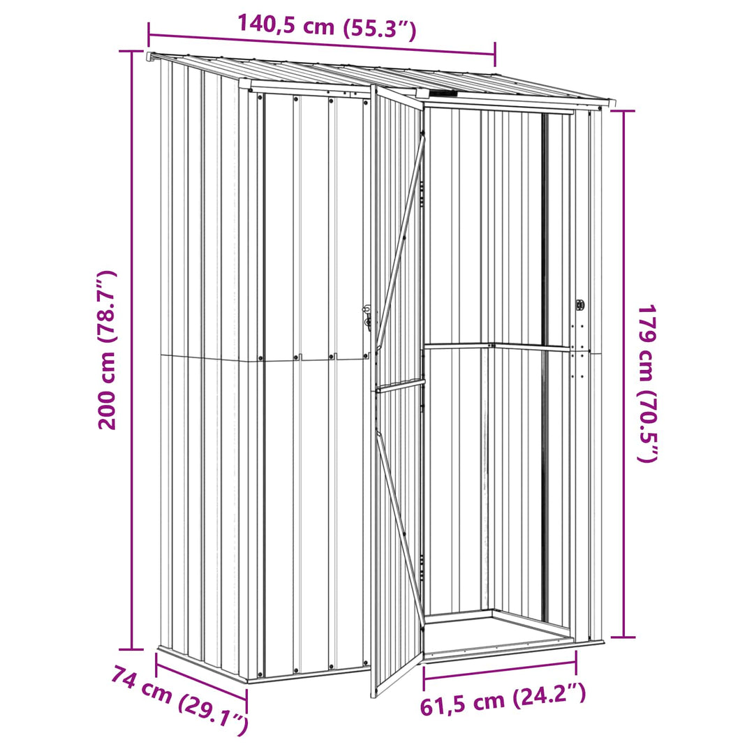 Haveskure Brun 140,5 x 74 x 200 cm Metal