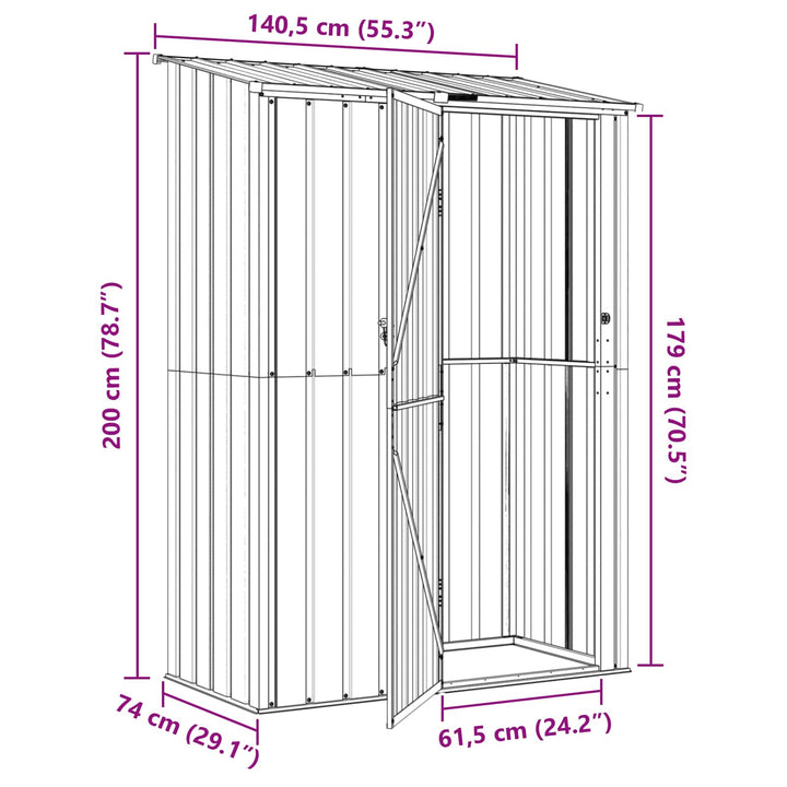 Haveskure Brun 140,5 x 74 x 200 cm Metal