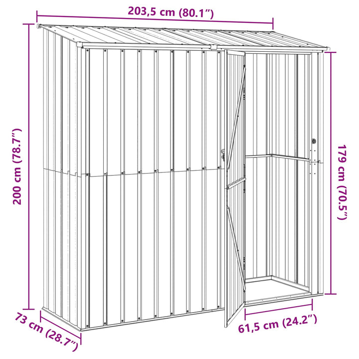 Haveskure Antracit 203,5 x 73 x 200 cm Metal