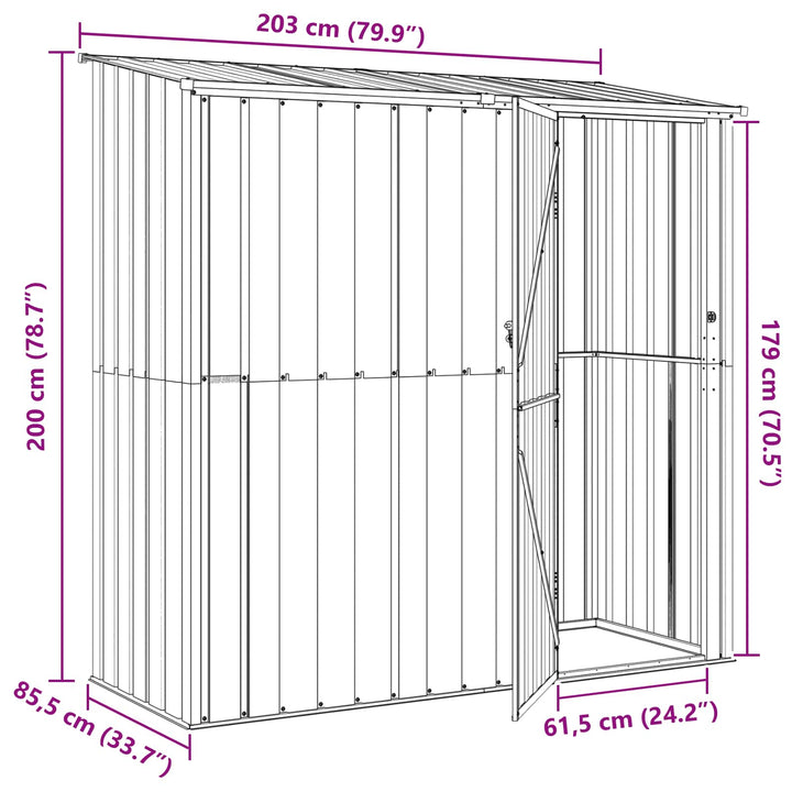 Haveskure Antracit 203 x 85,5 x 200 cm Metal