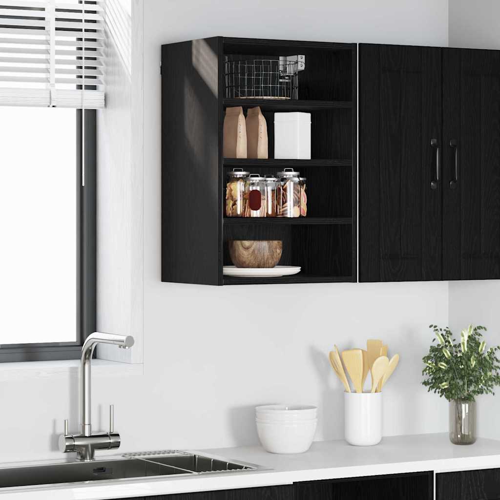 Hængeskab med hylde Sort eg 40 x 29,5 x 60 cm Konstrueret træ