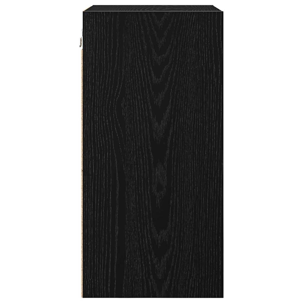 Hængeskab med hylde Sort eg 40 x 29,5 x 60 cm Konstrueret træ