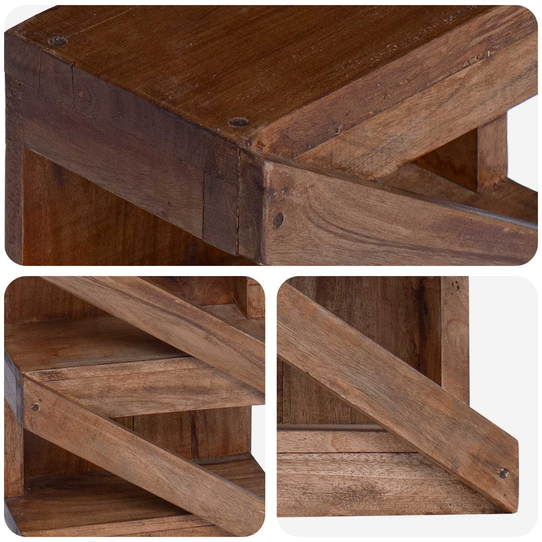 Vinfad Naturfarvet 24 x 14 x 80 cm Massiv Mahogni