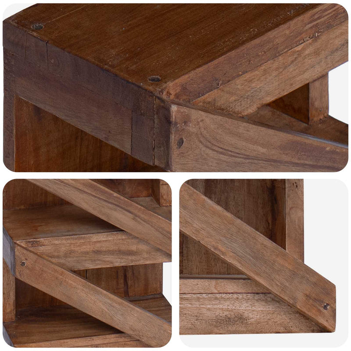 Vinfad Naturfarvet 24 x 14 x 80 cm Massiv Mahogni