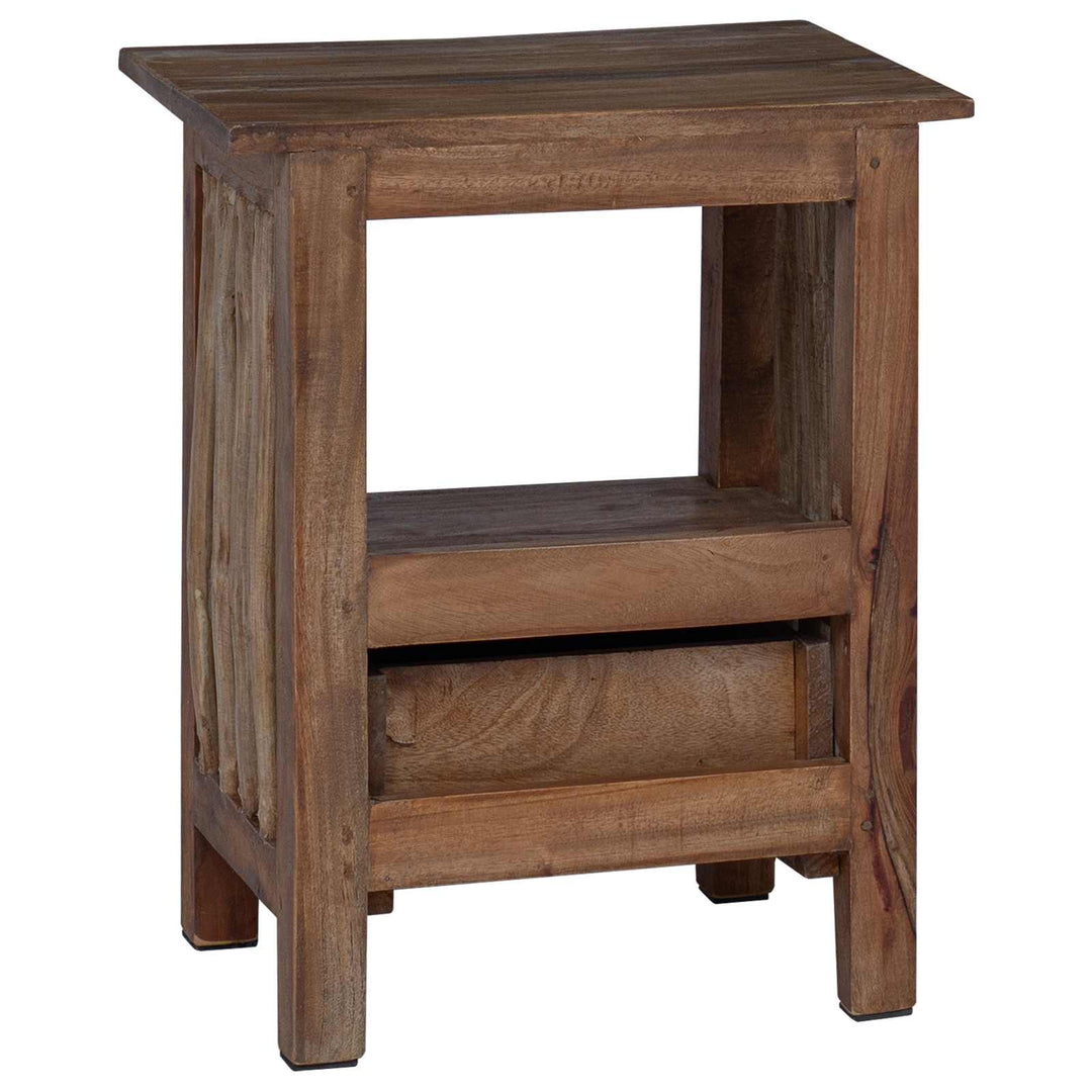 Sengebord med skuffe Brun 30 x 30 x 47 cm Solid genbrugs træ