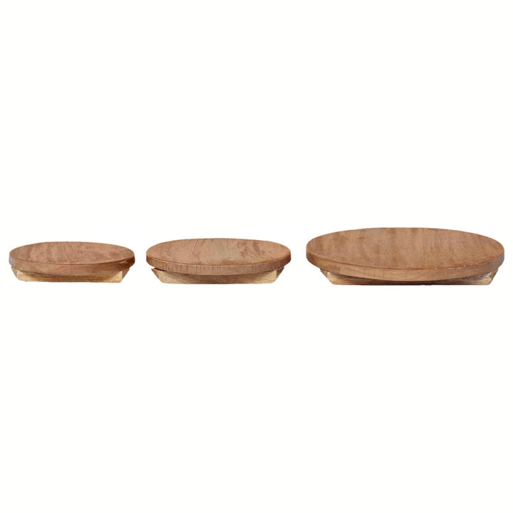 Plante Stool 3 stk. Naturfarvet 29 x 29 x 3,5 cm Mahogni Træ