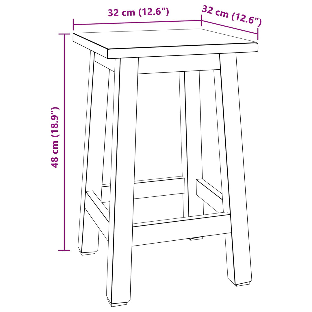 Taburet Naturfarvet 30 x 30 x 47 cm Mahogni Træ