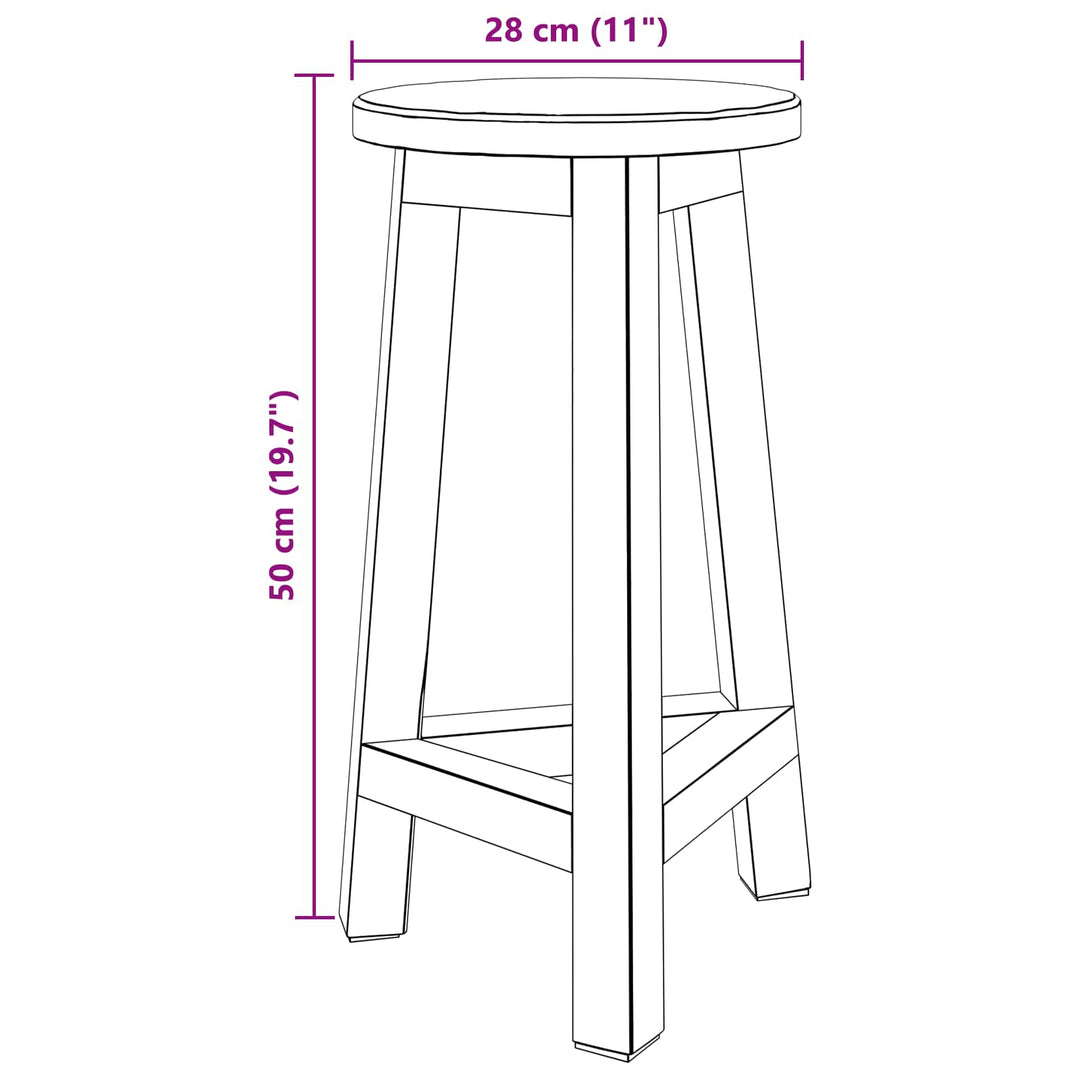 Taburet Naturfarvet 28 x 28 x 50 cm Mahogni Træ
