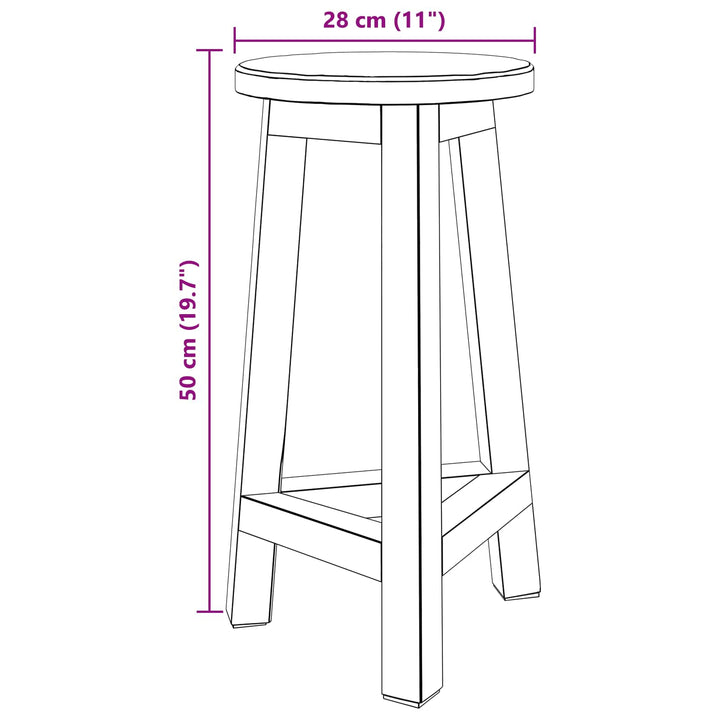 Taburet Naturfarvet 28 x 28 x 50 cm Mahogni Træ