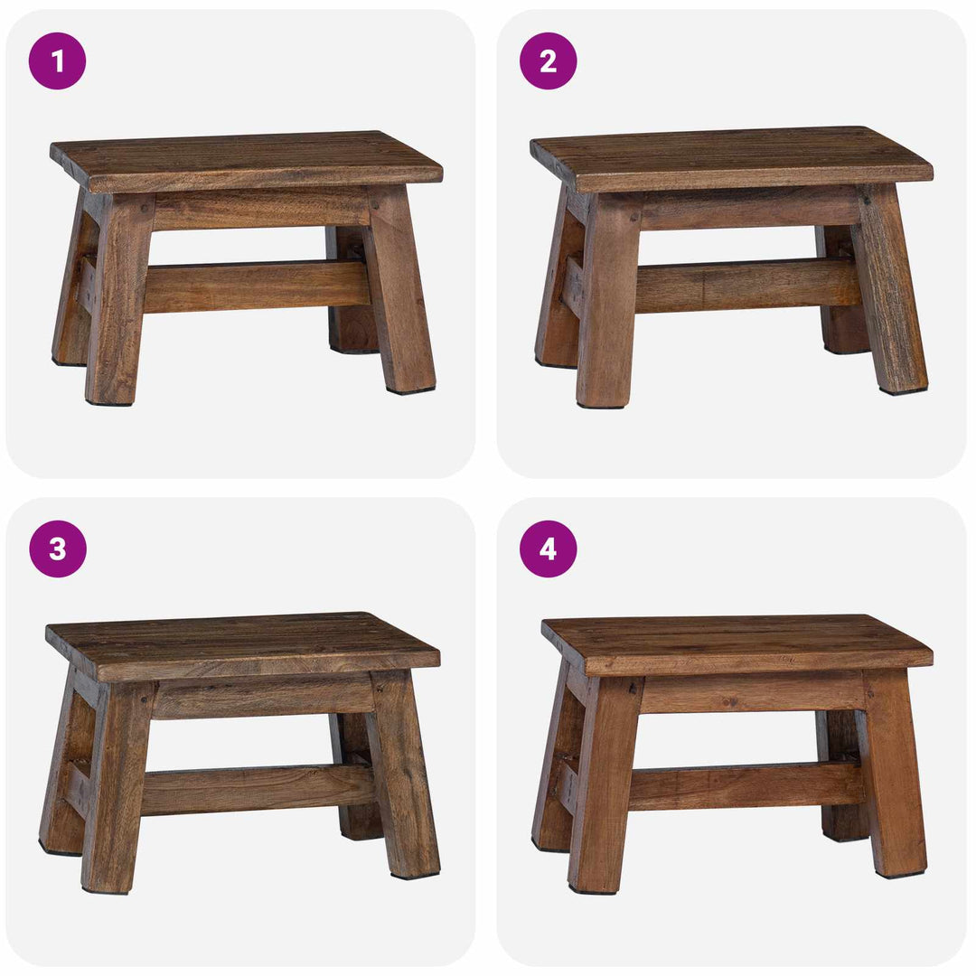 Taburet Naturfarvet 30 x 20 x 20 cm Mahogni Træ