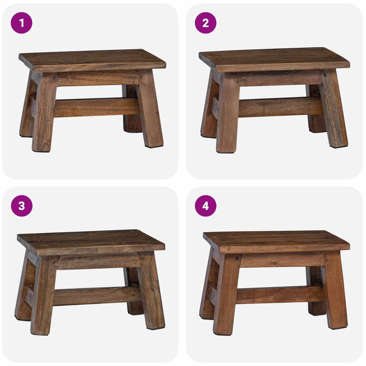 Taburet Naturfarvet 30 x 20 x 20 cm Mahogni Træ
