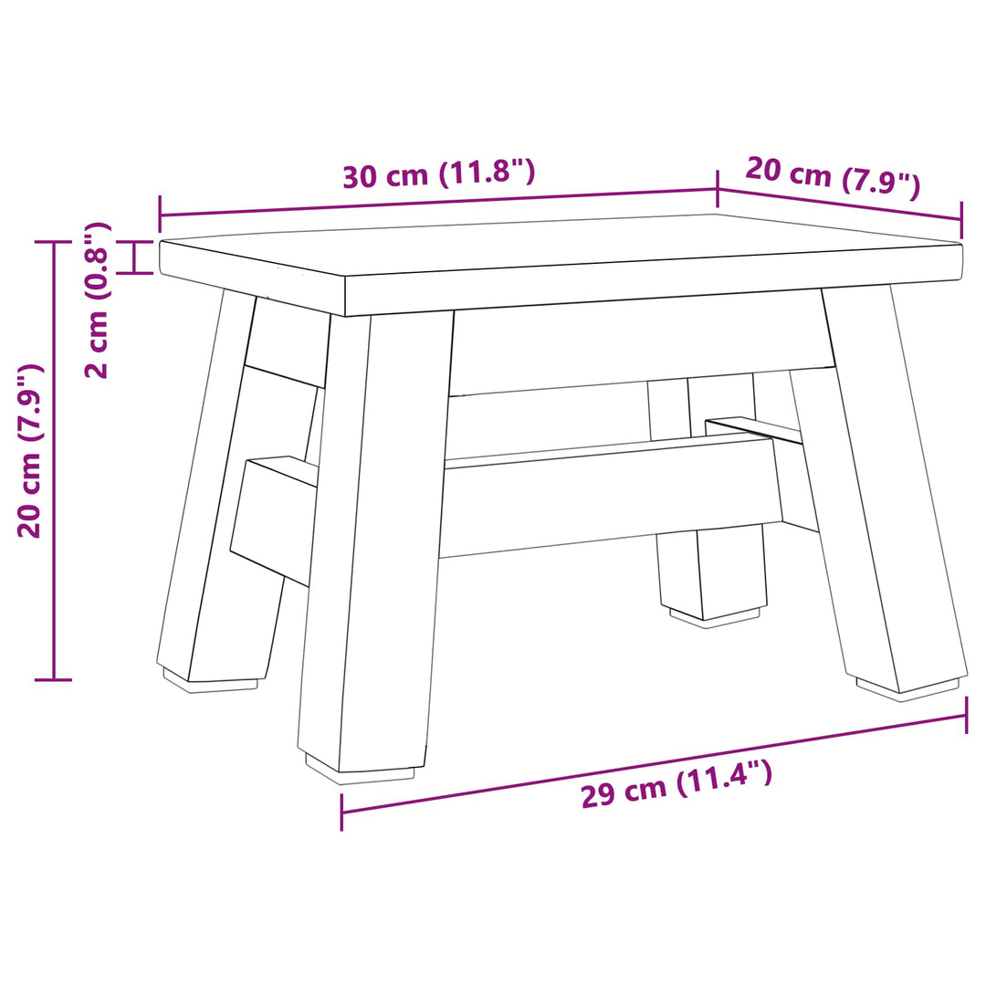 Taburet Naturfarvet 30 x 20 x 20 cm Mahogni Træ