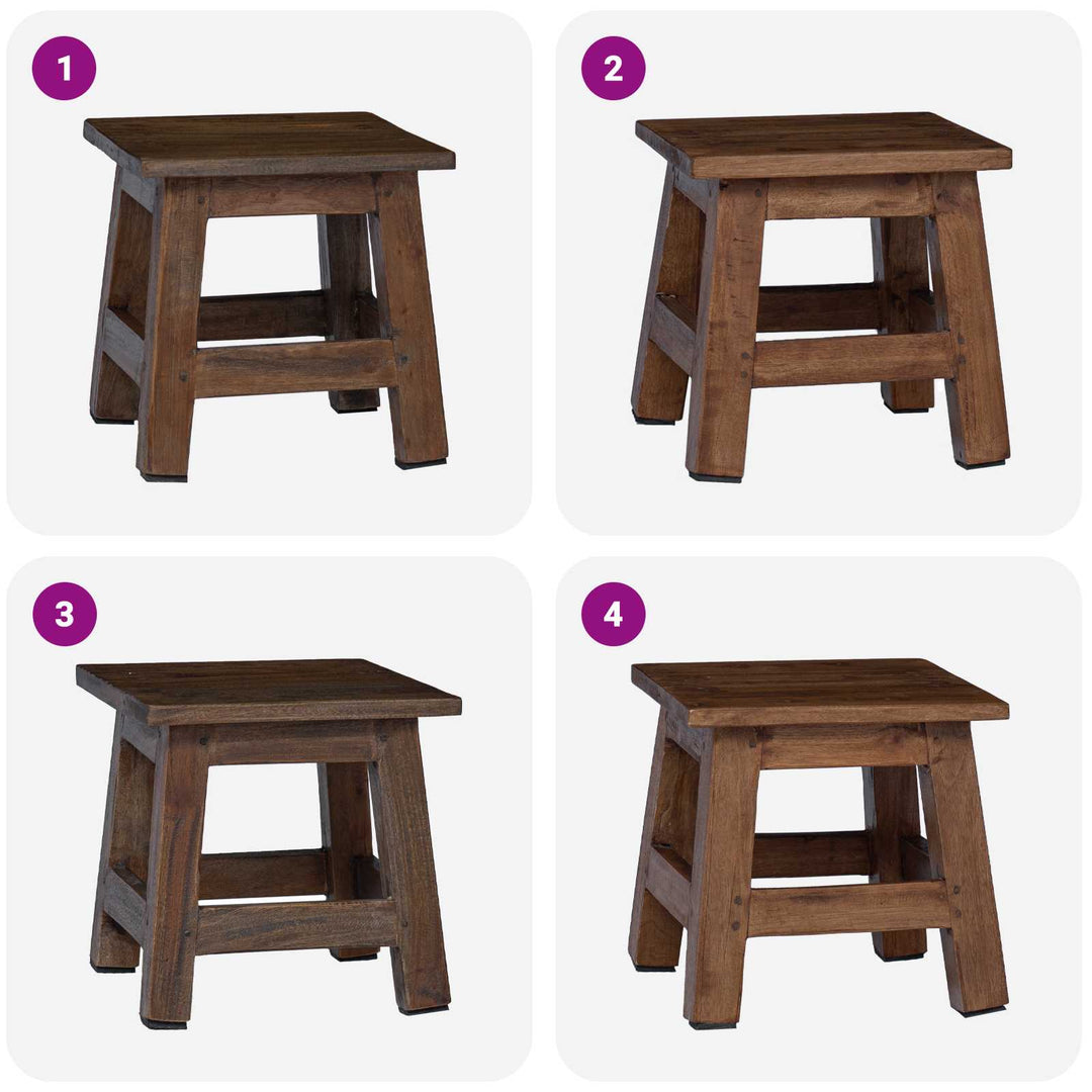 Taburet Naturfarvet 26 x 26 x 26 cm Mahogni Træ