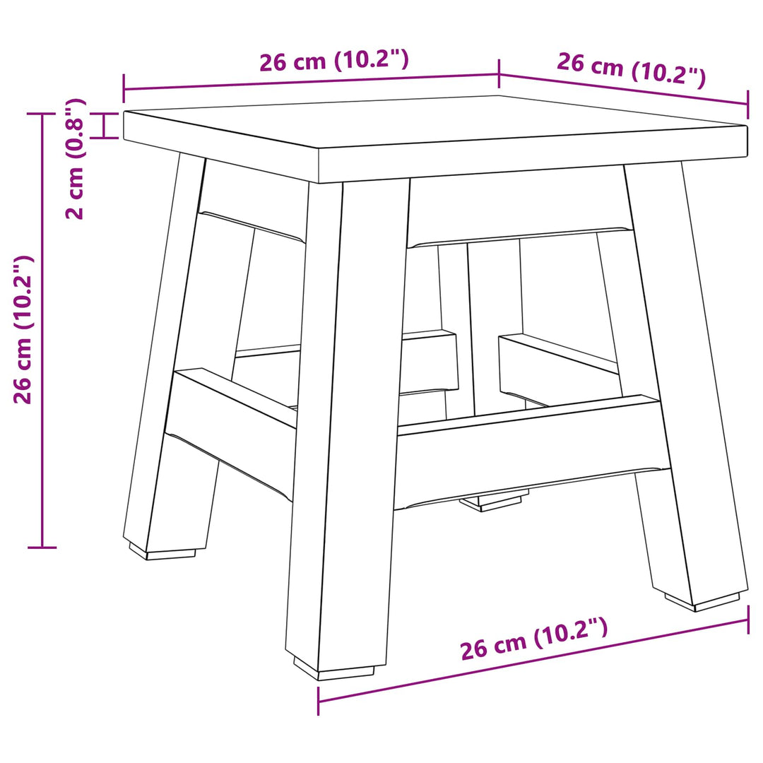 Taburet Naturfarvet 26 x 26 x 26 cm Mahogni Træ