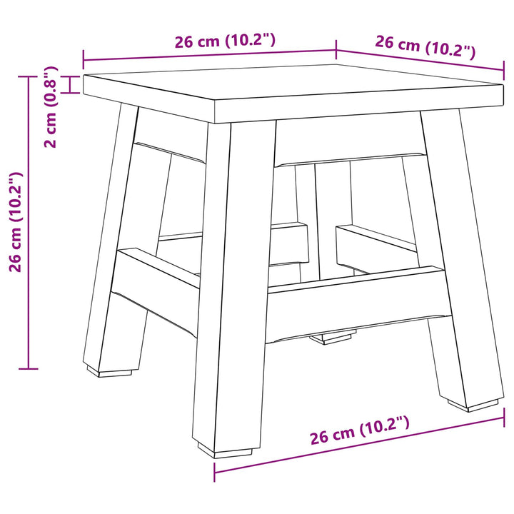 Taburet Naturfarvet 26 x 26 x 26 cm Mahogni Træ