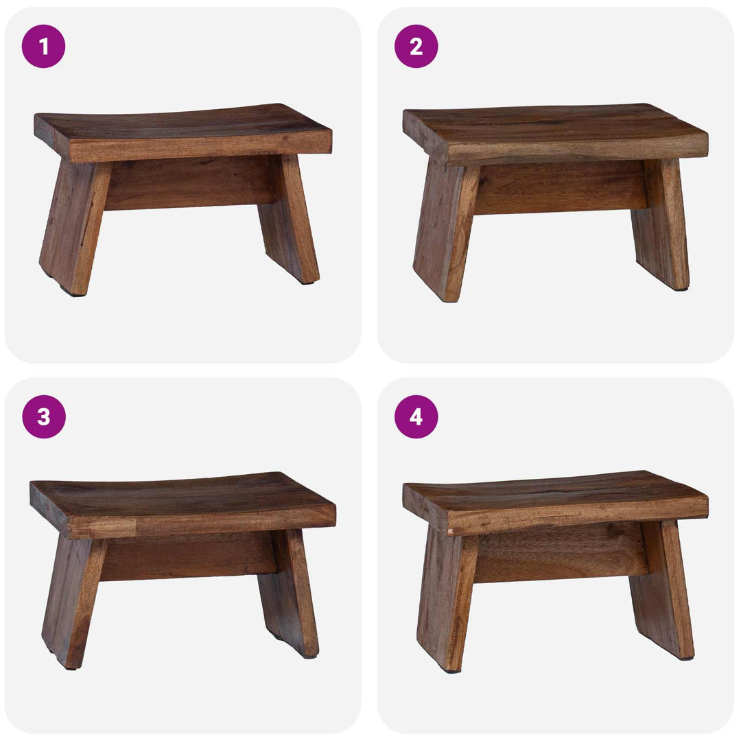 Taburet Naturfarvet 29 x 20 x 17 cm Mahogni Træ