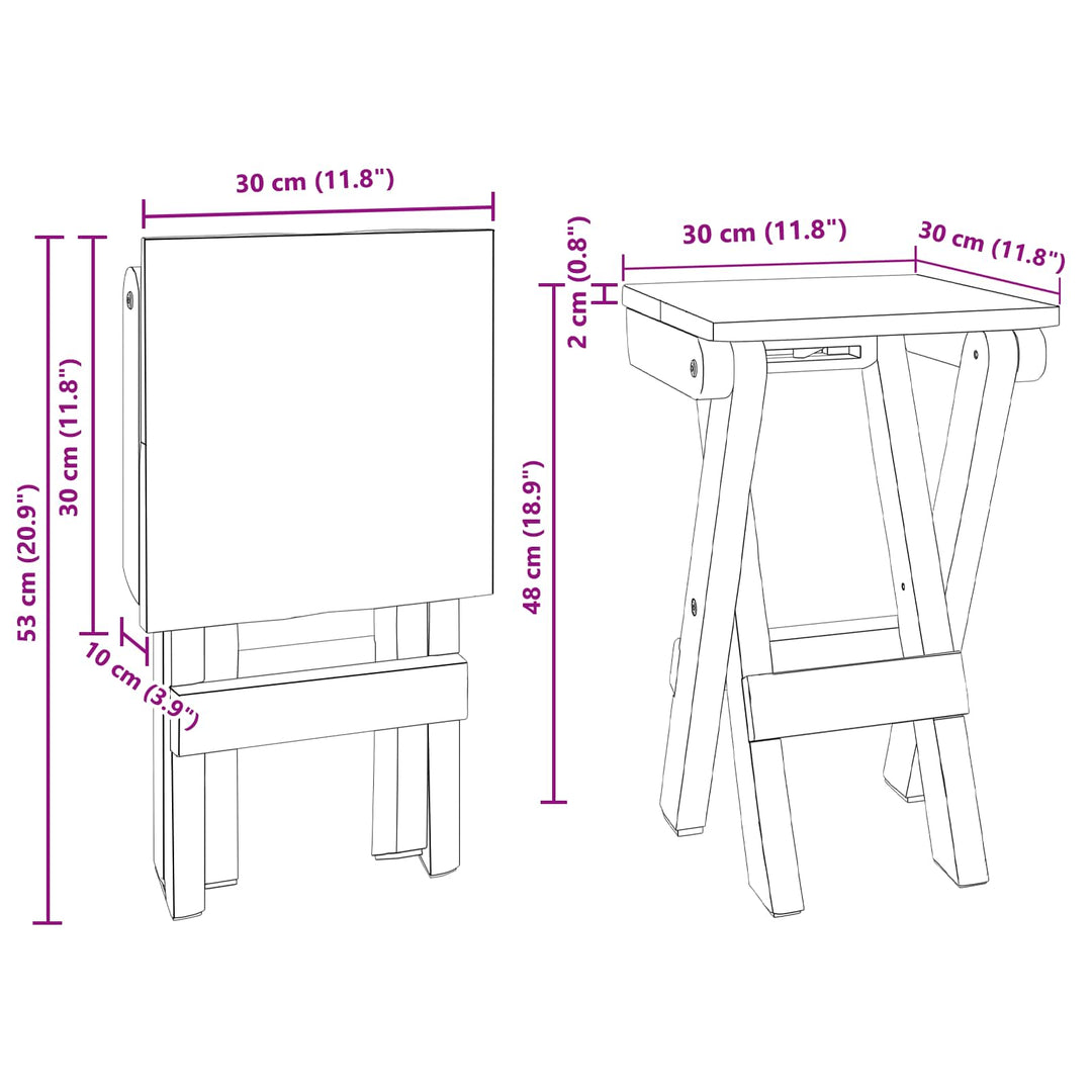 Taburet Naturfarvet 30 x 30 x 48 cm Massivt genbrugstræ