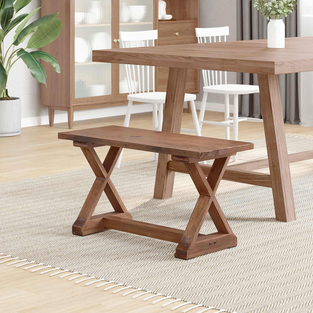 bænk Naturfarvet 85 x 35 x 46 cm Massivt genbrugstræ