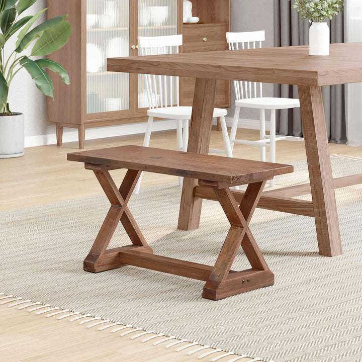 bænk Naturfarvet 85 x 35 x 46 cm Massivt genbrugstræ