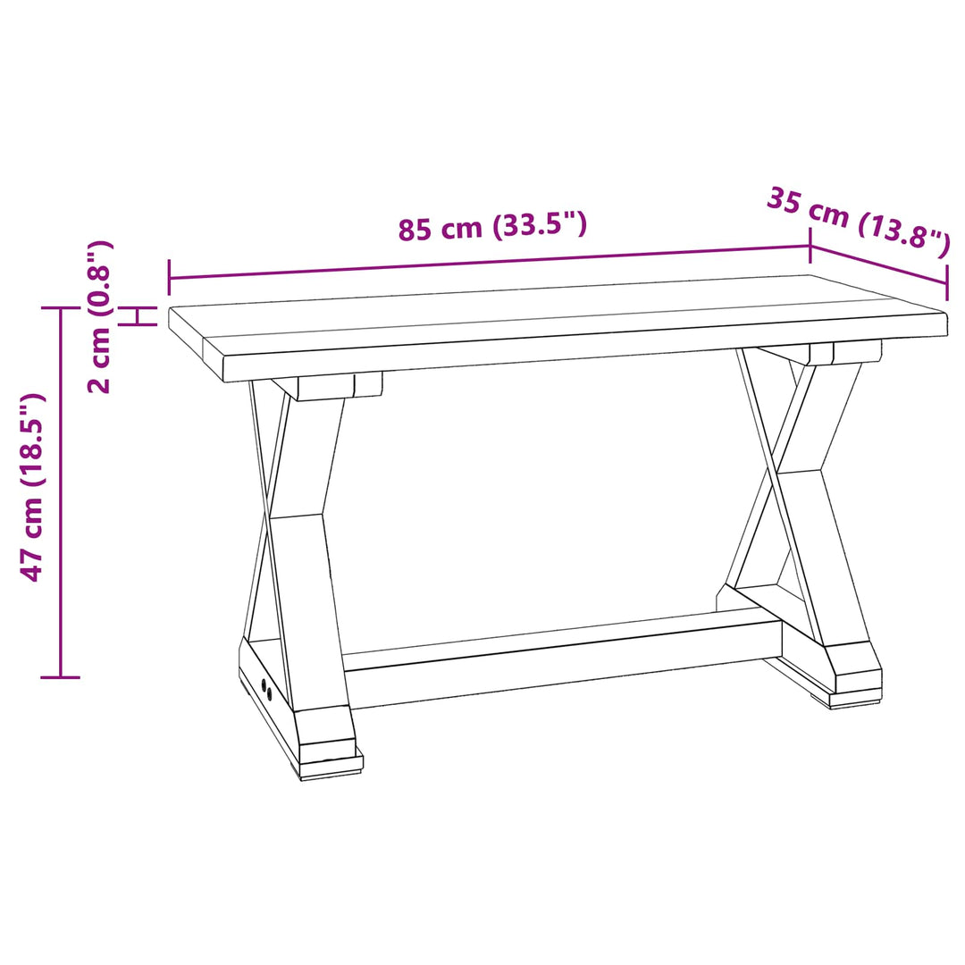 bænk Naturfarvet 85 x 35 x 46 cm Massivt genbrugstræ