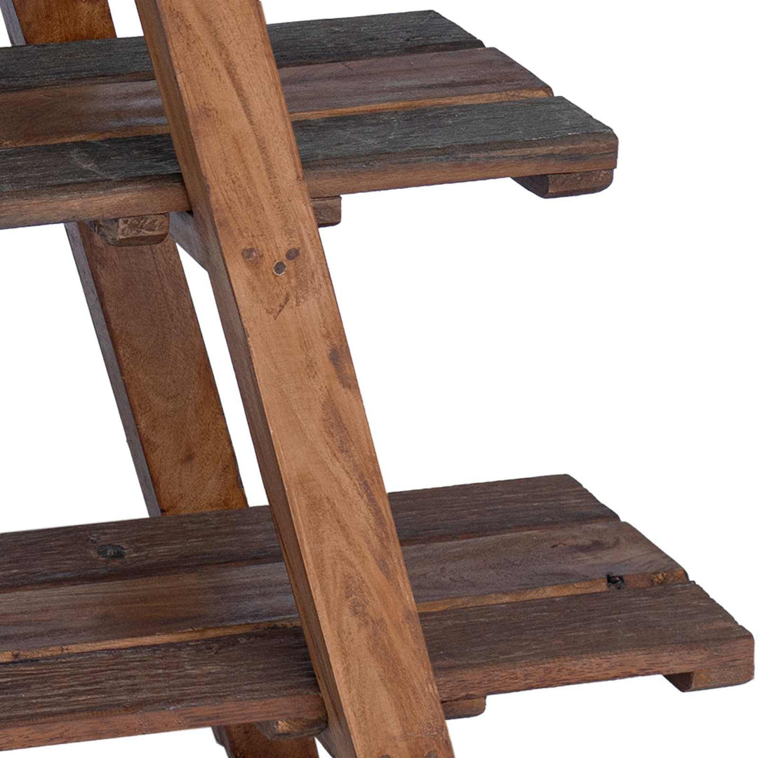Foldereol med hylde Brun 79.5 x 35 x 112 cm Solid genbrugs træ