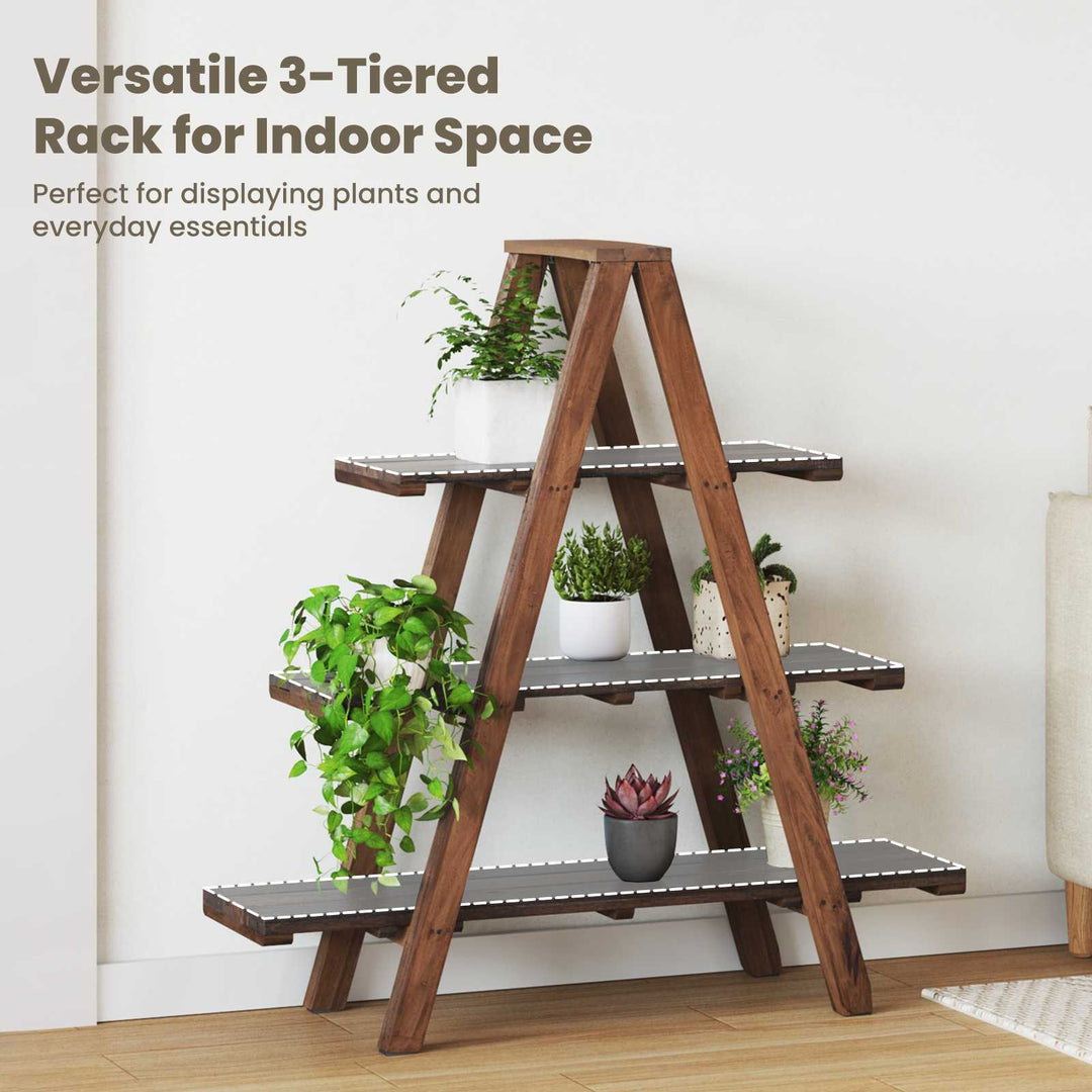 Foldereol med hylde Brun 79.5 x 35 x 112 cm Solid genbrugs træ