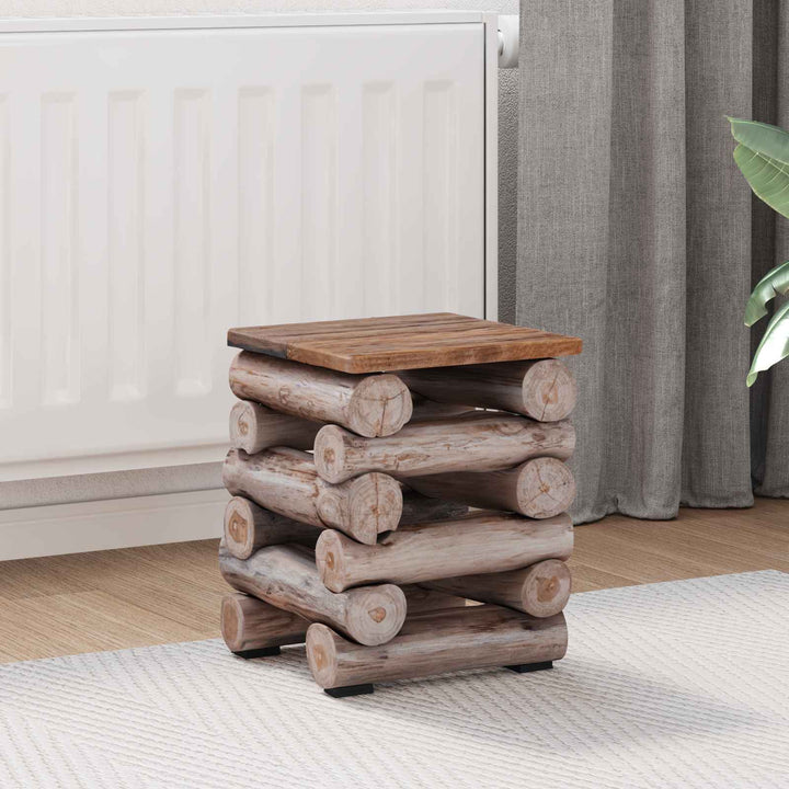 Taburet Naturfarvet 30 x 30 x 38 cm Massiv Teaktræ