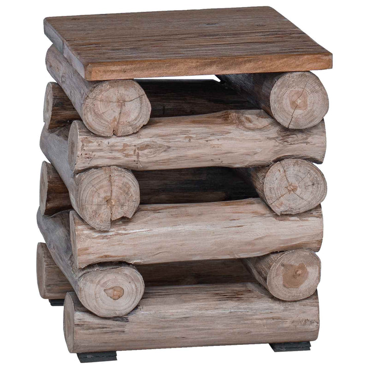 Taburet Naturfarvet 30 x 30 x 38 cm Massiv Teaktræ