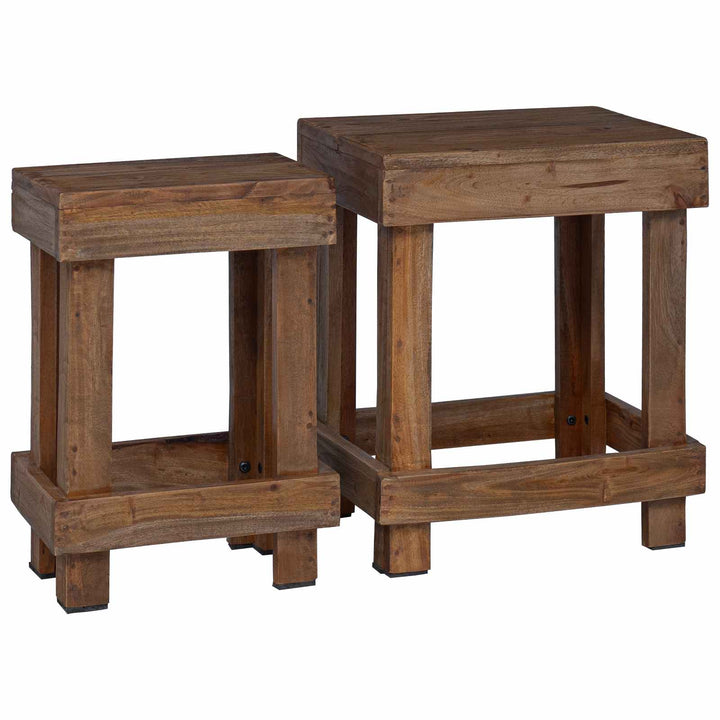 Planteholder 2 pcs Brun 70 x 11 x 27 cm Mahogni Træ