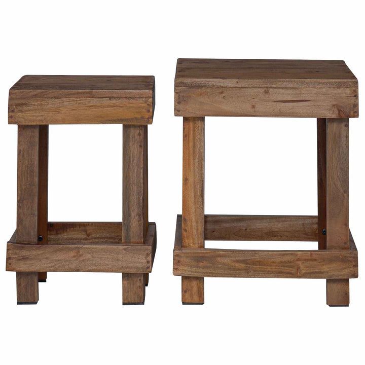 Planteholder 2 pcs Brun 70 x 11 x 27 cm Mahogni Træ