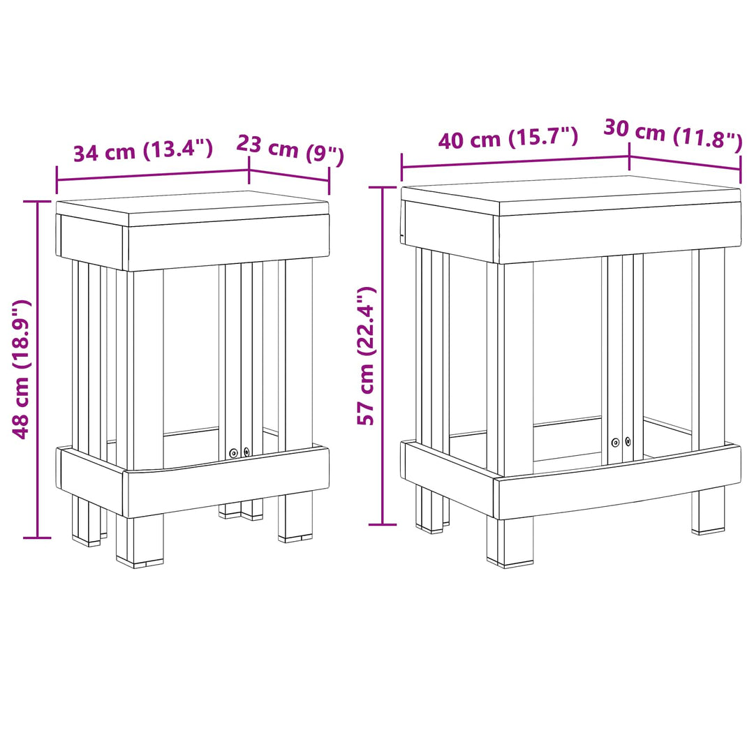 Planteholder 2 pcs Brun 70 x 11 x 27 cm Mahogni Træ