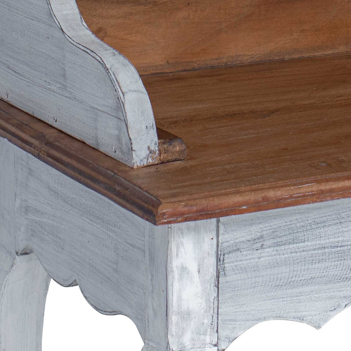 Skrivebord Brun og hvid 80 x 40 x 92 cm Massivt mahognitræ