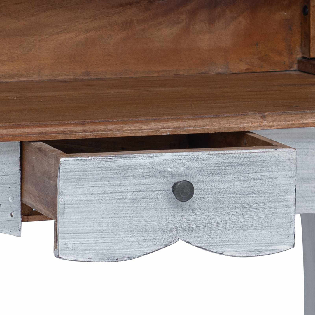 Skrivebord Brun og hvid 80 x 40 x 92 cm Massivt mahognitræ