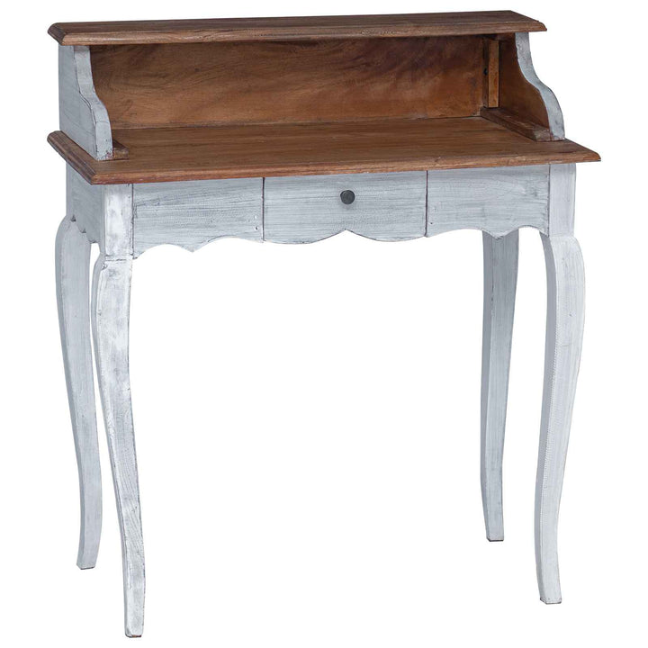 Skrivebord Brun og hvid 80 x 40 x 92 cm Massivt mahognitræ