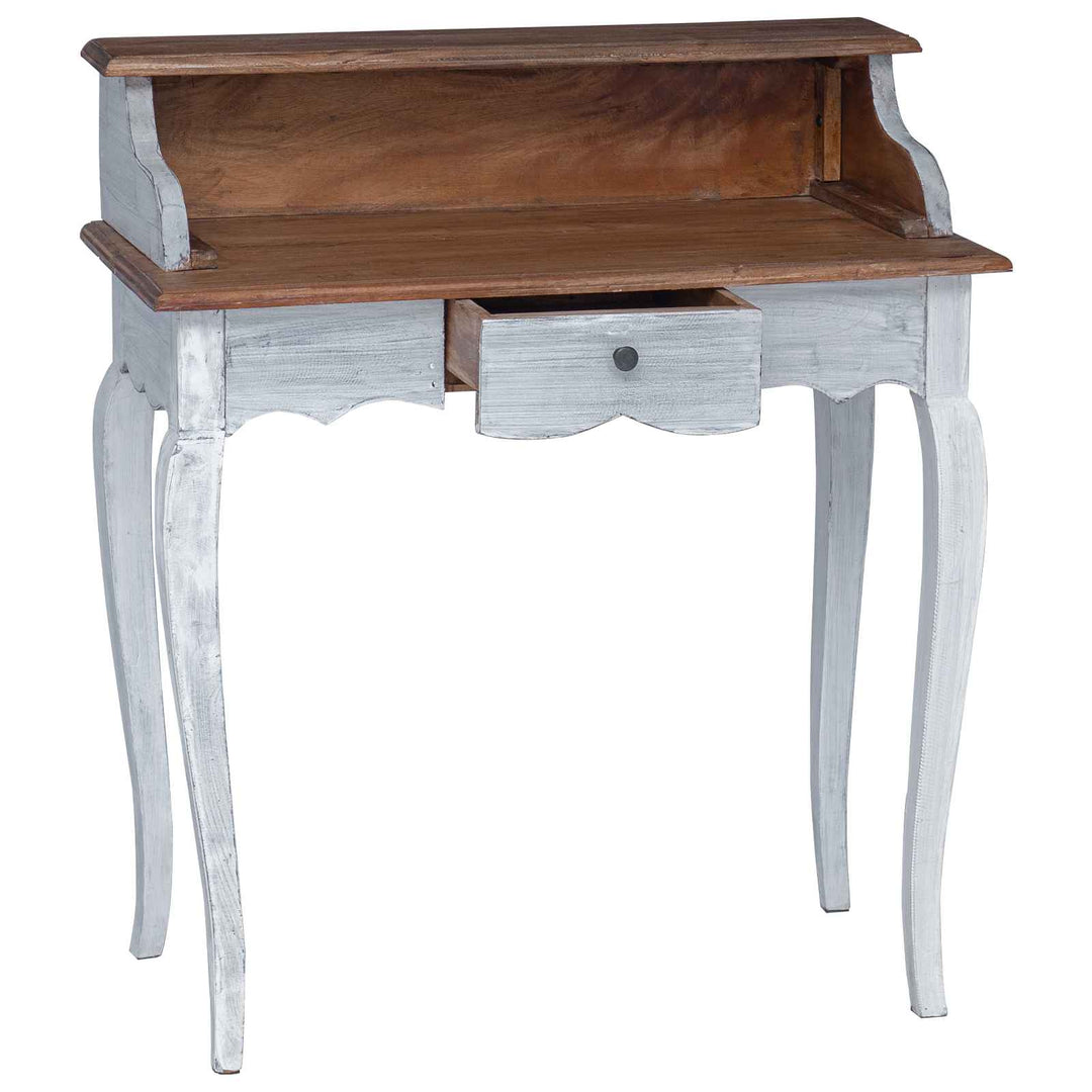 Skrivebord Brun og hvid 80 x 40 x 92 cm Massivt mahognitræ