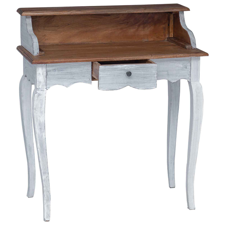 Skrivebord Brun og hvid 80 x 40 x 92 cm Massivt mahognitræ