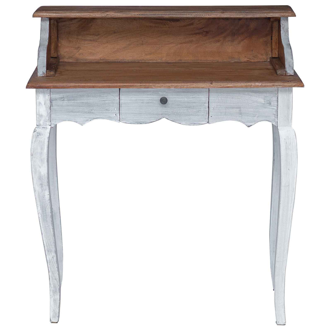 Skrivebord Brun og hvid 80 x 40 x 92 cm Massivt mahognitræ