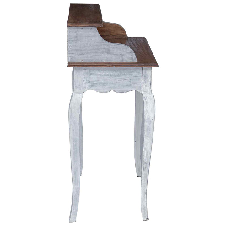 Skrivebord Brun og hvid 80 x 40 x 92 cm Massivt mahognitræ