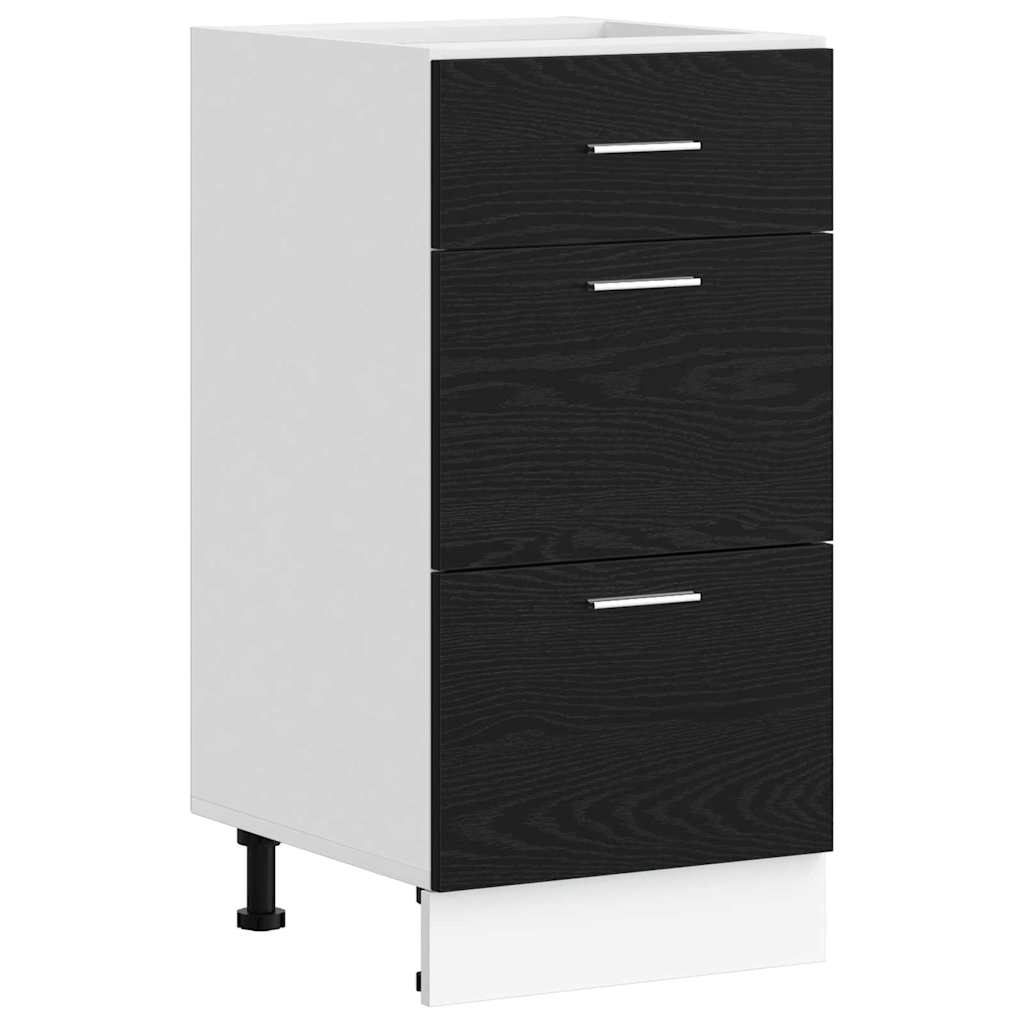 Køkken base kabinet Sort eg 40 x 46 x 81,5 cm Konstrueret træ
