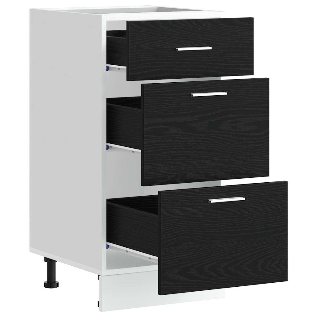 Køkken base kabinet Sort eg 40 x 46 x 81,5 cm Konstrueret træ