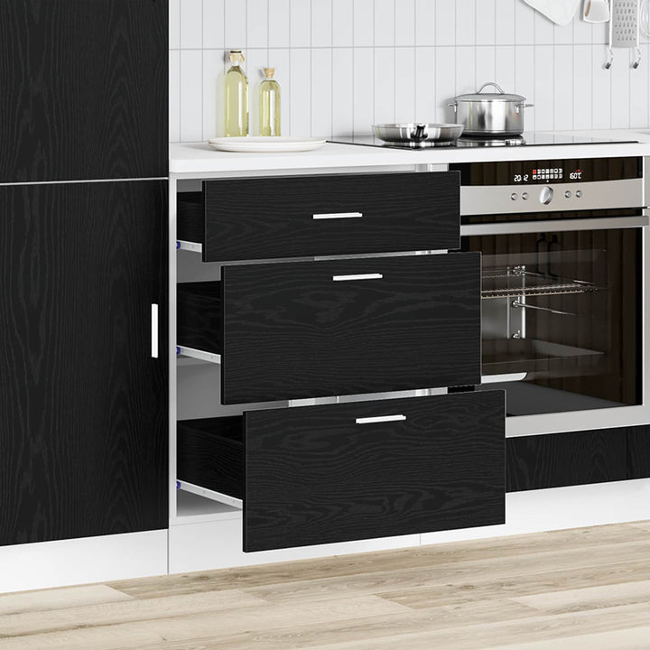 Køkken base kabinet Sort eg 60 x 46 x 81,5 cm Konstrueret træ