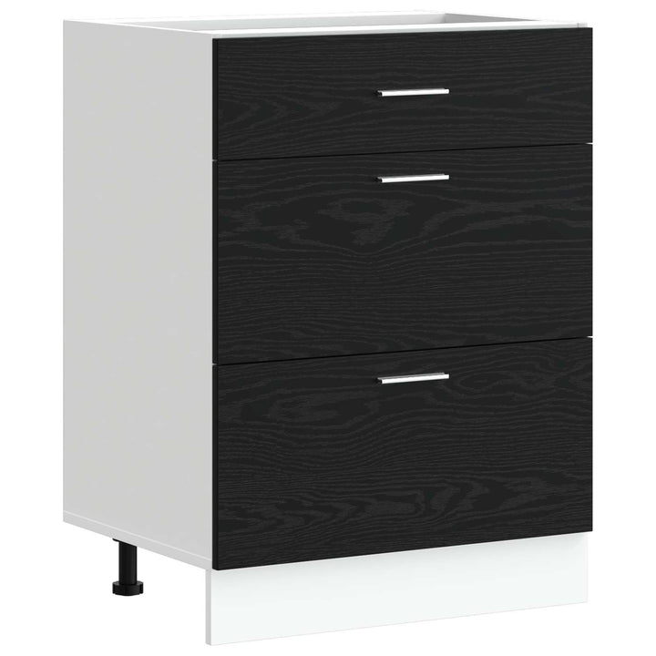 Køkken base kabinet Sort eg 60 x 46 x 81,5 cm Konstrueret træ
