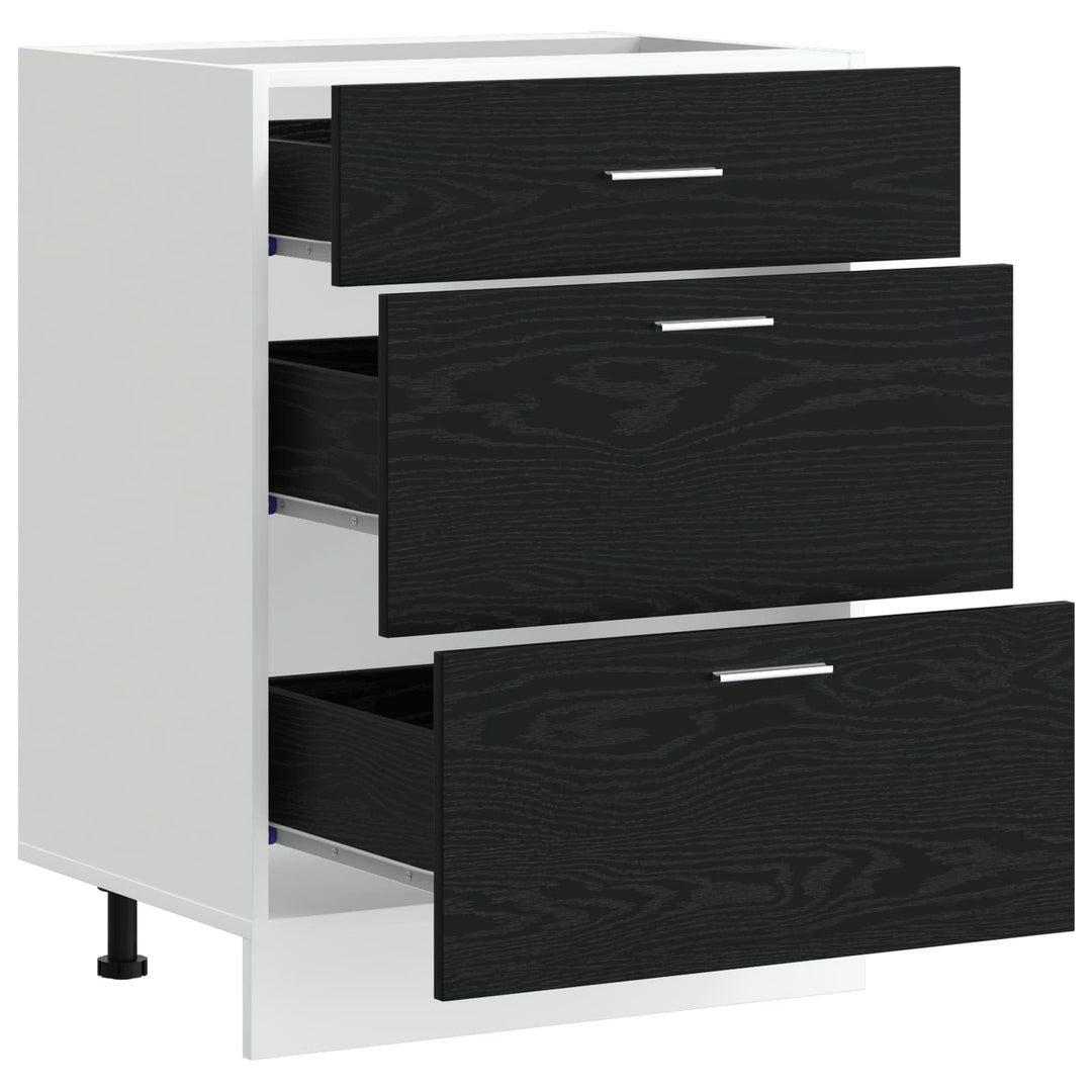 Køkken base kabinet Sort eg 60 x 46 x 81,5 cm Konstrueret træ