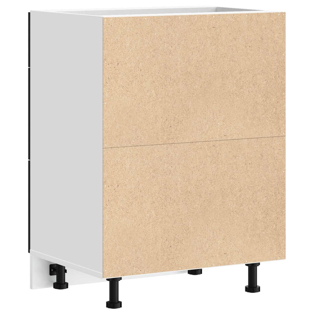 Køkken base kabinet Sort eg 60 x 46 x 81,5 cm Konstrueret træ