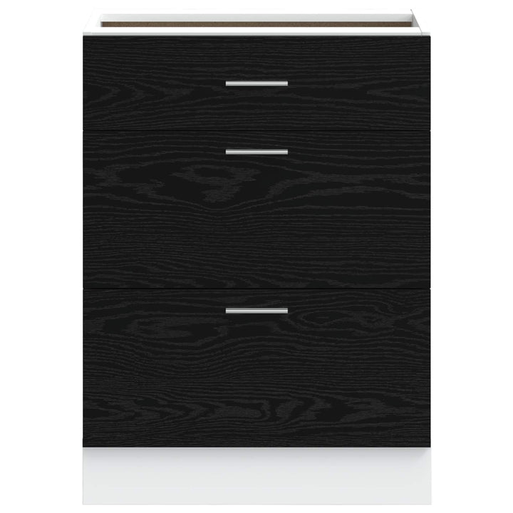 Køkken base kabinet Sort eg 60 x 46 x 81,5 cm Konstrueret træ