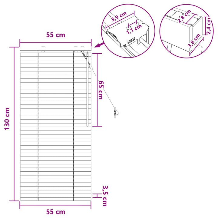 Persienner Sort 55 x 130 cm 35 mm Massivt Paulownia Træ